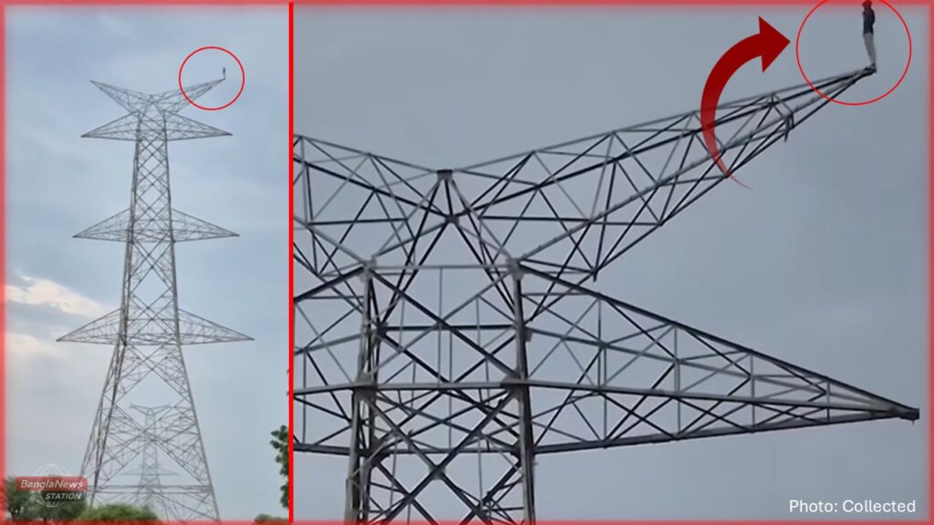 youth climbs hightension tower in rajasthan after family denies marriage with lover viral video 2025