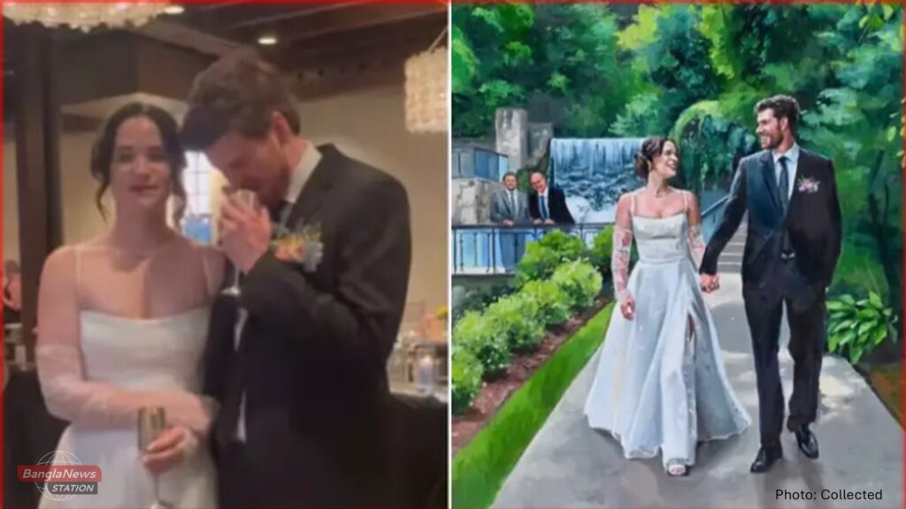 live wedding painting emotional moment